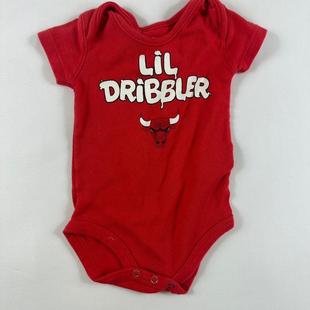 Chicago Bulls Lil Dribbler‎ NBA Baby Bodysuit Red Basketball Infant 12M